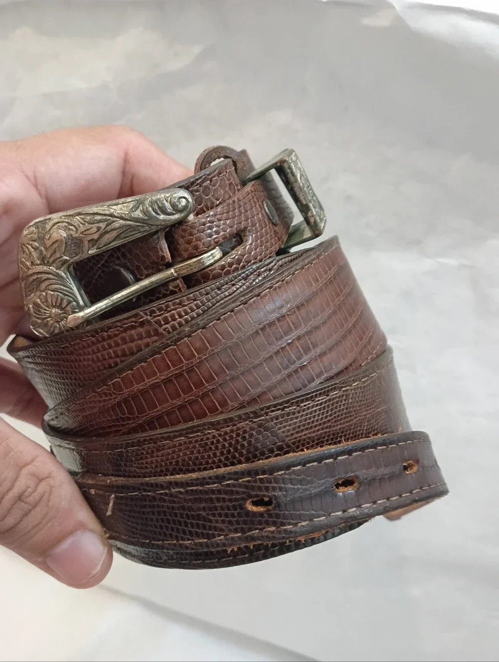 Justin | Men’s Genuine Lizard Mens Vintage Belt Size 40